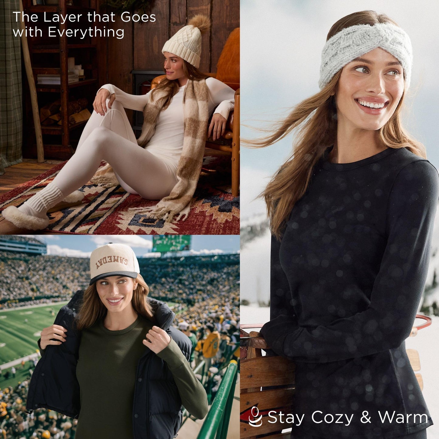 Cuddl Duds Womens Heavyweight Fleece 2 Piece Long Sleeve Thermal Underwear Set – Shirt & Leggings Base Layer for Cold Weather – Winter Clothing Long Johns Lounge Sets for Women, White, L
