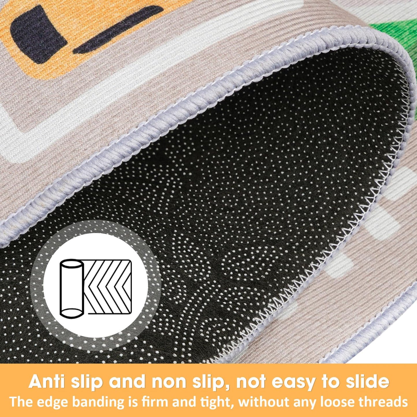 IKITOT Kid Rug Carpet Playmat for Toy Cars and Train,Play Area Rug with Rubber Backing,Fun Throw Rug,Ideal Gift for Children Baby Bedroom Play Room(80×120cm/32×47in)