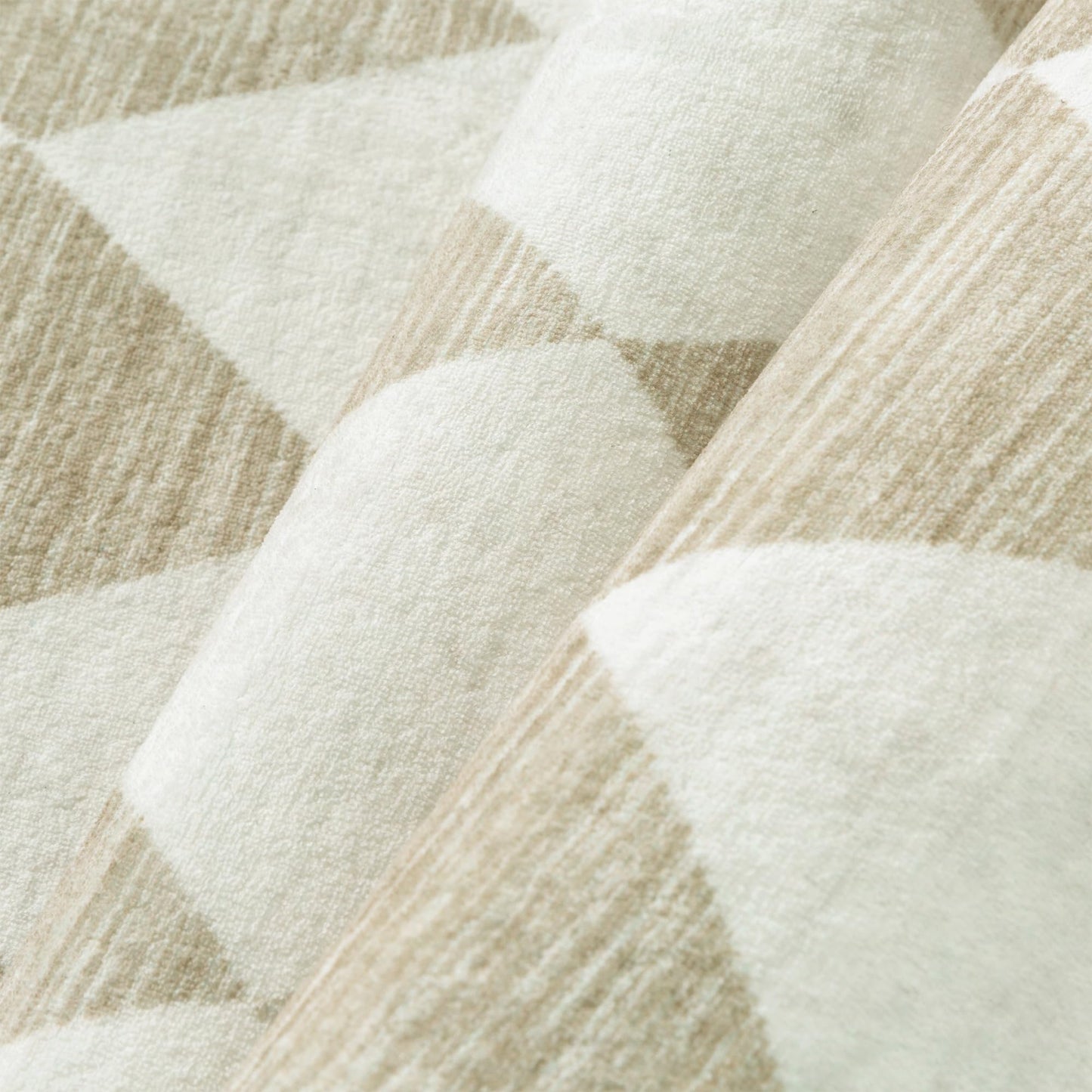 WondRg 5x7 Checkered Beige Area Rug for Living Room Bedroom Washable Soft Modern Non Slip Thin Throw Rug Lightweight Low Pile Neutral Carpet Dining Room Nursery Playroom Office