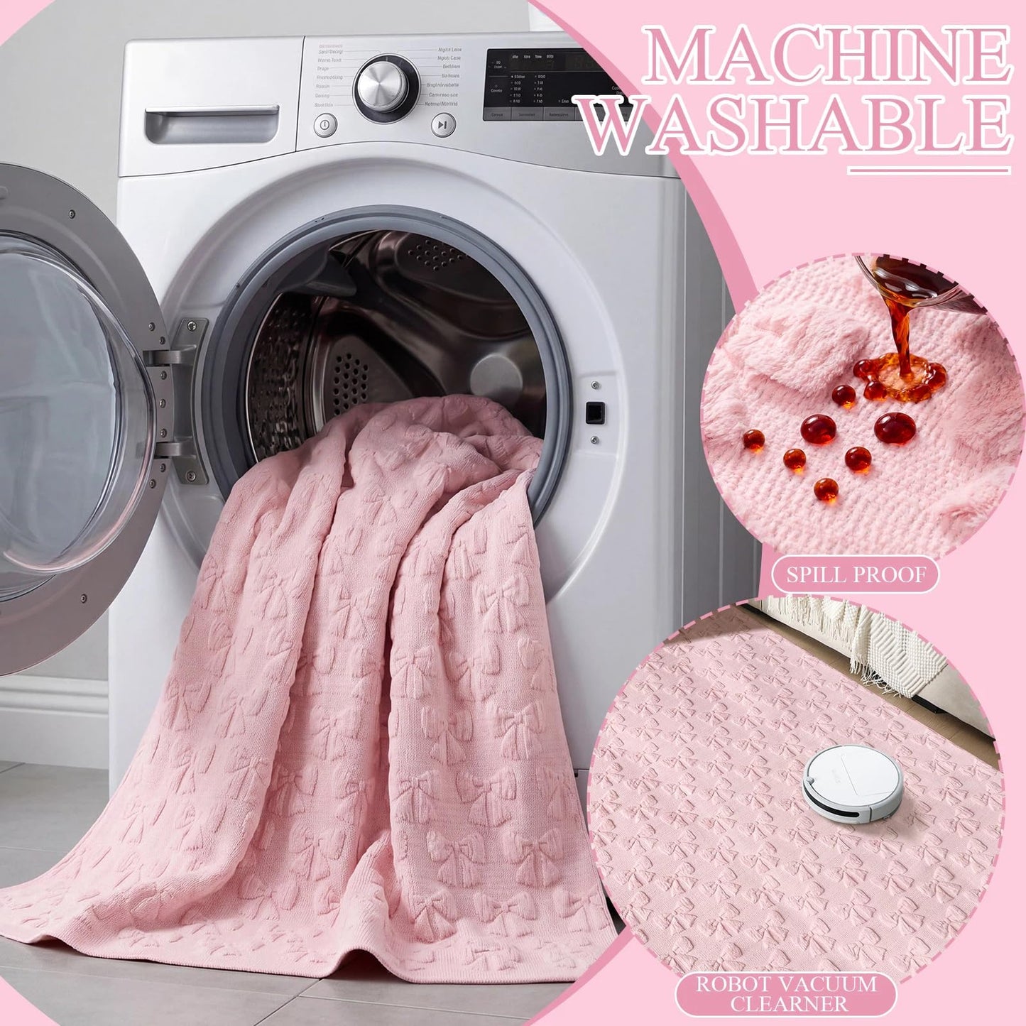 Klyyo Clyro Pink Bow Area Rugs for Bedroom Girls 4 x 6 ft Cute Coquette Throw Rugs Pink Plush Faux Fur Aesthetic Soft Bedroom Carpet for Living Room Dining Playroom Nursery Family Indoor Dorm