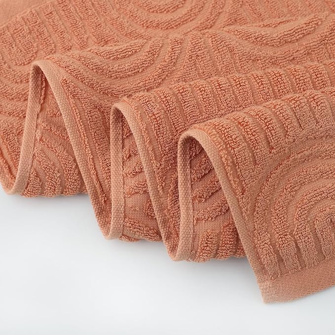 Pidada Hand Towels Set of 4 Striped Pattern 100% Cotton Absorbent Soft