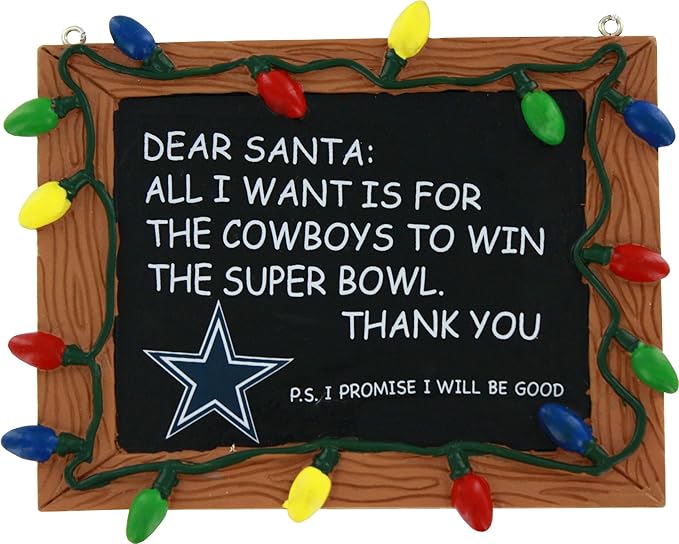 NFL Resin Holiday Christmas Chalkboard Sign Ornament