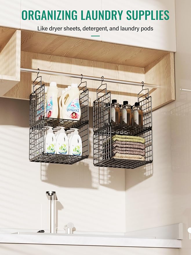Hanging Closet Organizer, 4 Tier Metal Closet Organizers and Storage