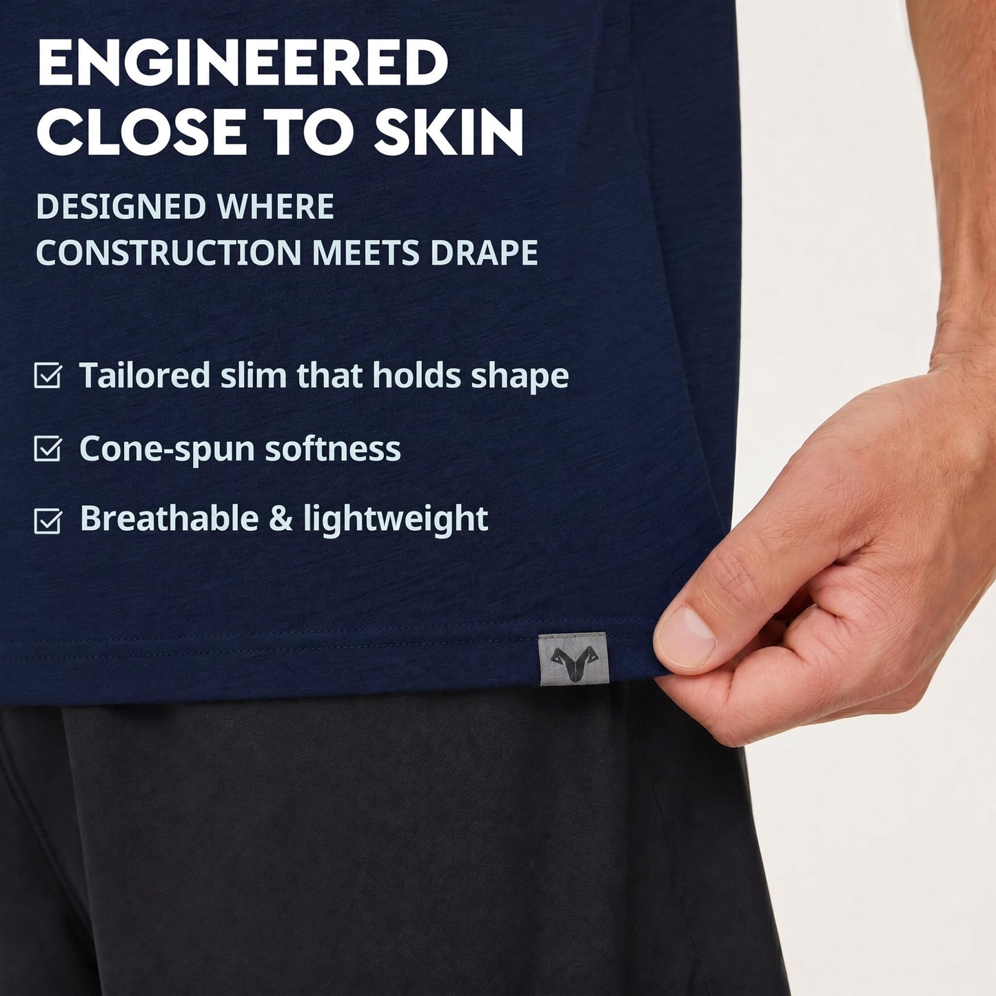 MERINNOVATION Mens Merino Wool T-Shirt - Men Merino Wool Shirt Lightweight Base Layer Undershirt Men's Equestrian Shirts Indigo Blue