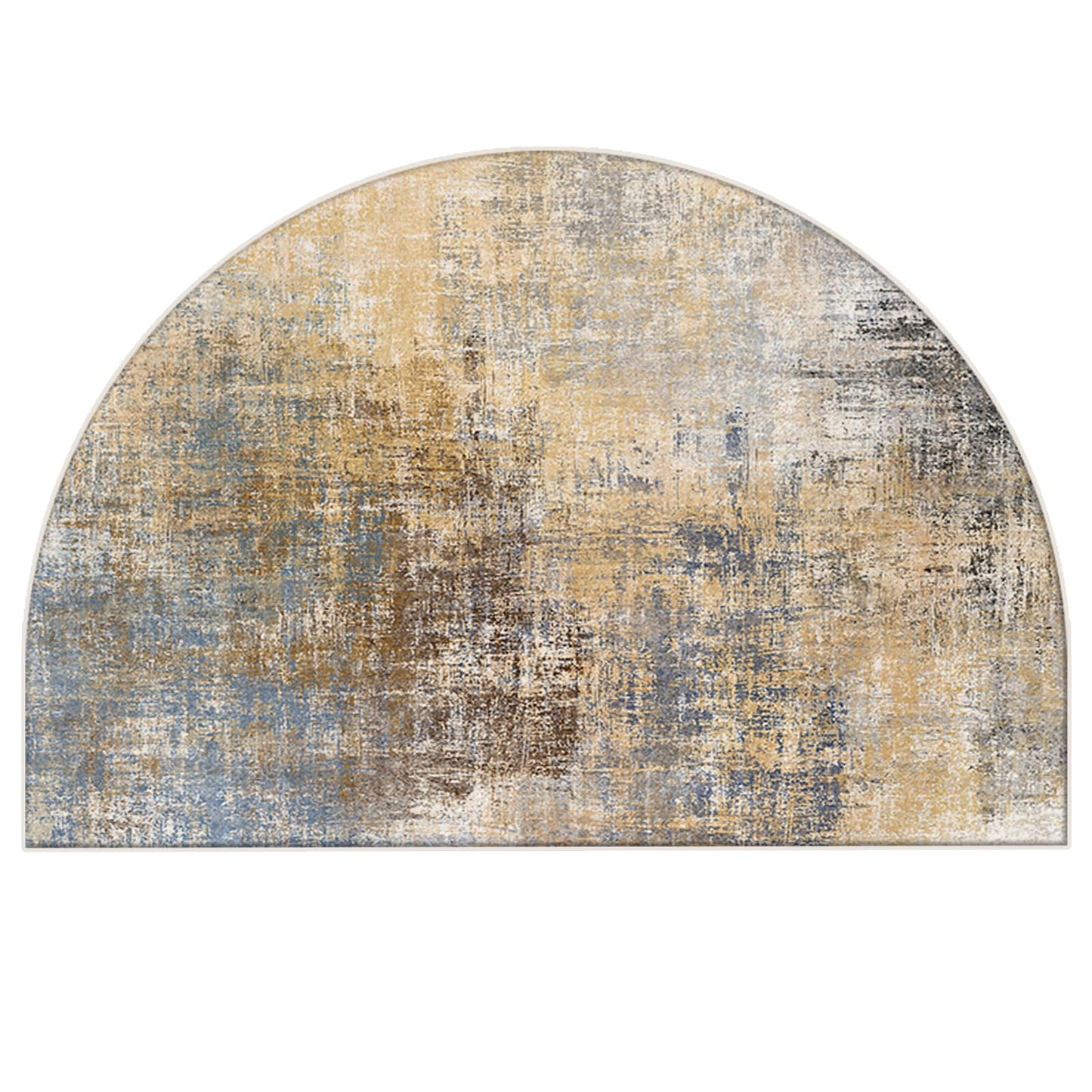 TOMWISH Entrance Way Absorbent Bath Mat - Grey Half Circle Mats for Garage, Patio, High Traffic Areas - 18 X 30 Inch