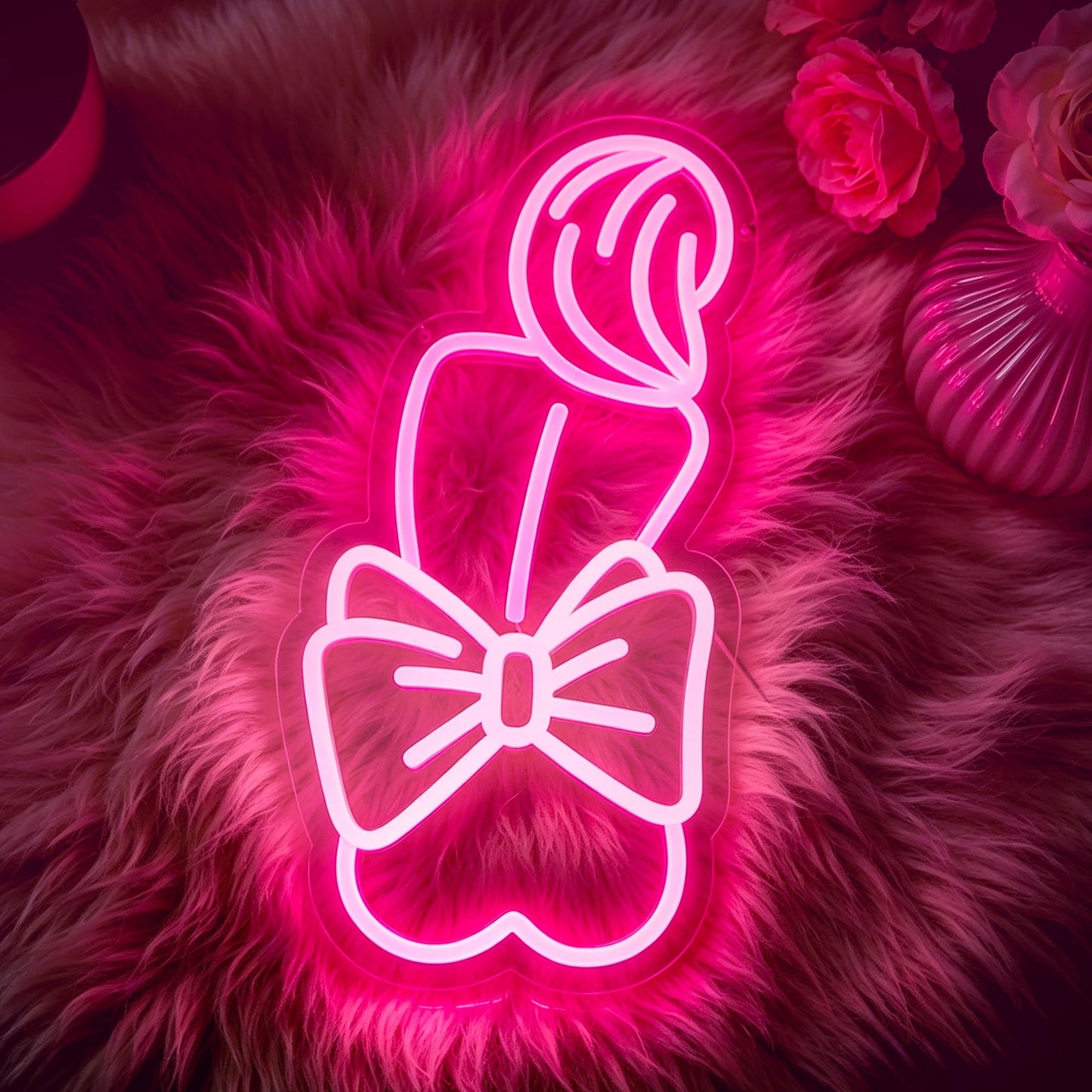 Gdbkabf Bow Lady Neon Sign, Neon Signs for Wall Decor Neon Pink LED Signs Room Neon Light Up Signs Home Decor for Bedroom Club Party Bar Shop USB Operated