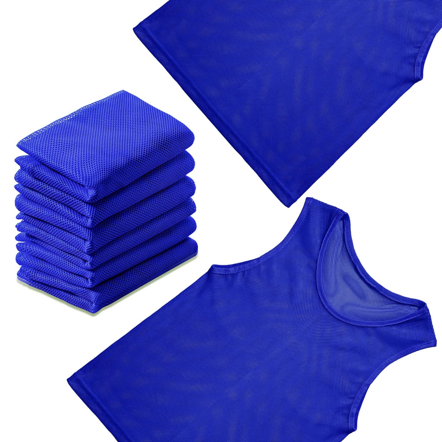 Sintege 24 Pcs Youth Pinnies Kids Penny Jersey Scrimmage Vest Basketball Practice Jersey Soccer Vests for Youth Kids(Blue)