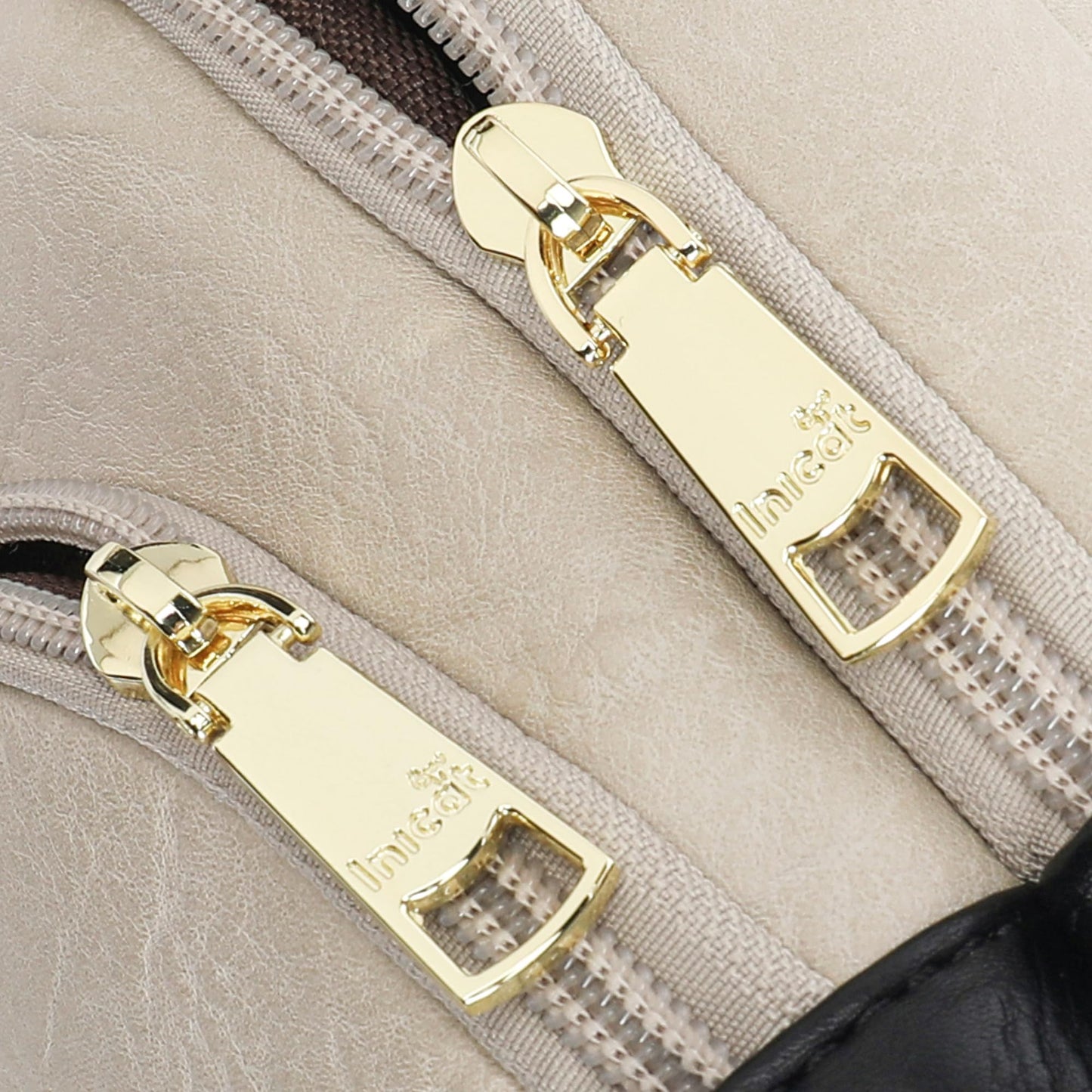 INICAT Small Crossbody Sling Bags Faux Leather Fanny Packs Purses for Women Everyday & Travel(Apricot black)