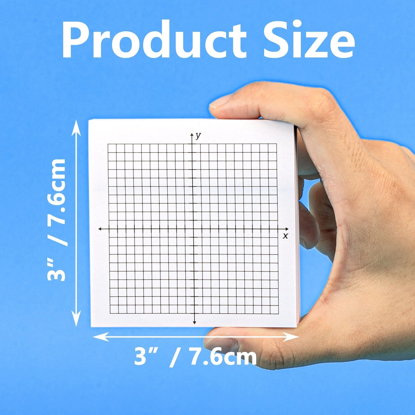 VELATYVIO 8PCS Graph Paper Sticky Notes 800 Sheets Self Adhesive Mini X Y Axis Coordinate Plane Post It 20 X 20 Four Quadrant Grid Pad for School Office Supplies 3 X 3 Inch