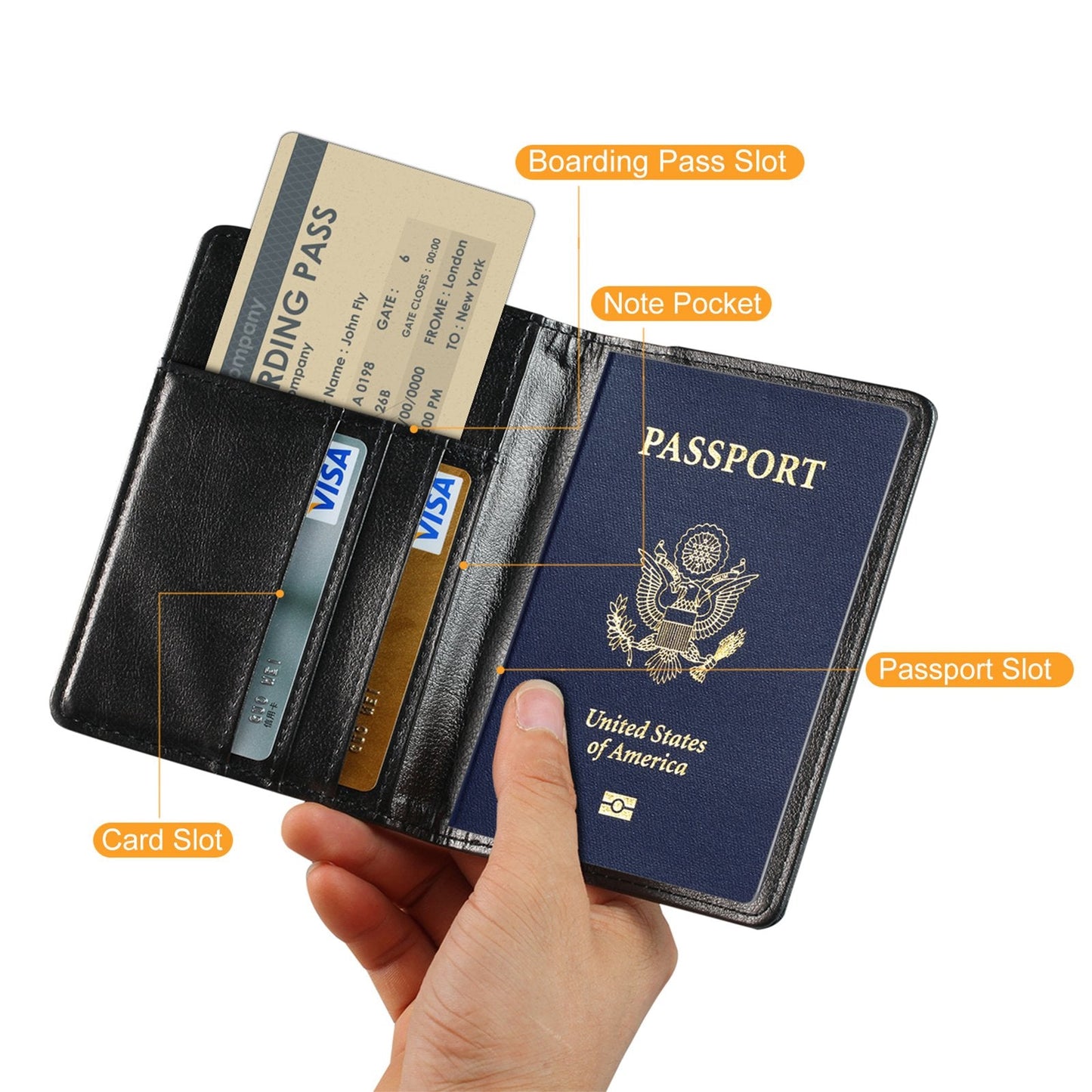 UUcovers Passport Holder Cover Case PU Leather RFID Blocking Card Pockets Holder Cute Luggage Magnetic Wallet Passport Holder Case for travel Women Men, Don't Touch
