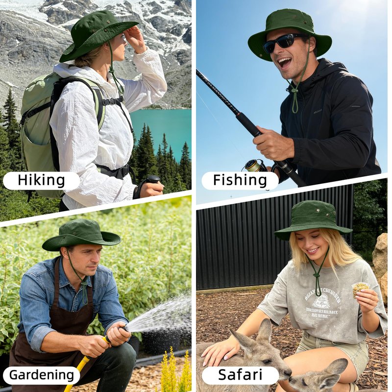 Sun Hats for Men Women Boonie Hat Foldable Fishing Hat UPF 50+ Bucket Hat for Fishing Hiking Garden Safari Beach