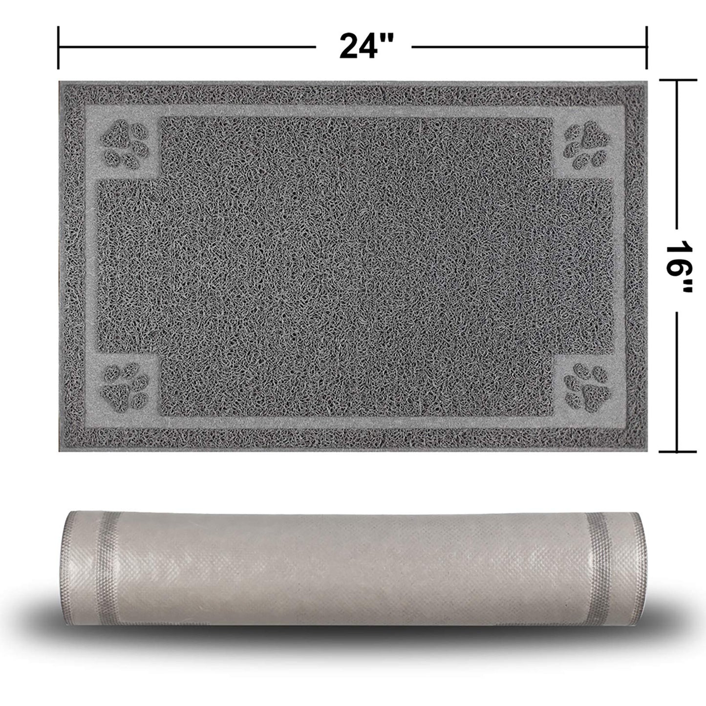 Pet Feeding Mat for Small Dogs and Cats 24" x 16" Flexible and Waterproof Dog Bowl Mat for Food and Water, Easy to Clean Dog Food Mat with Non Slip Backing