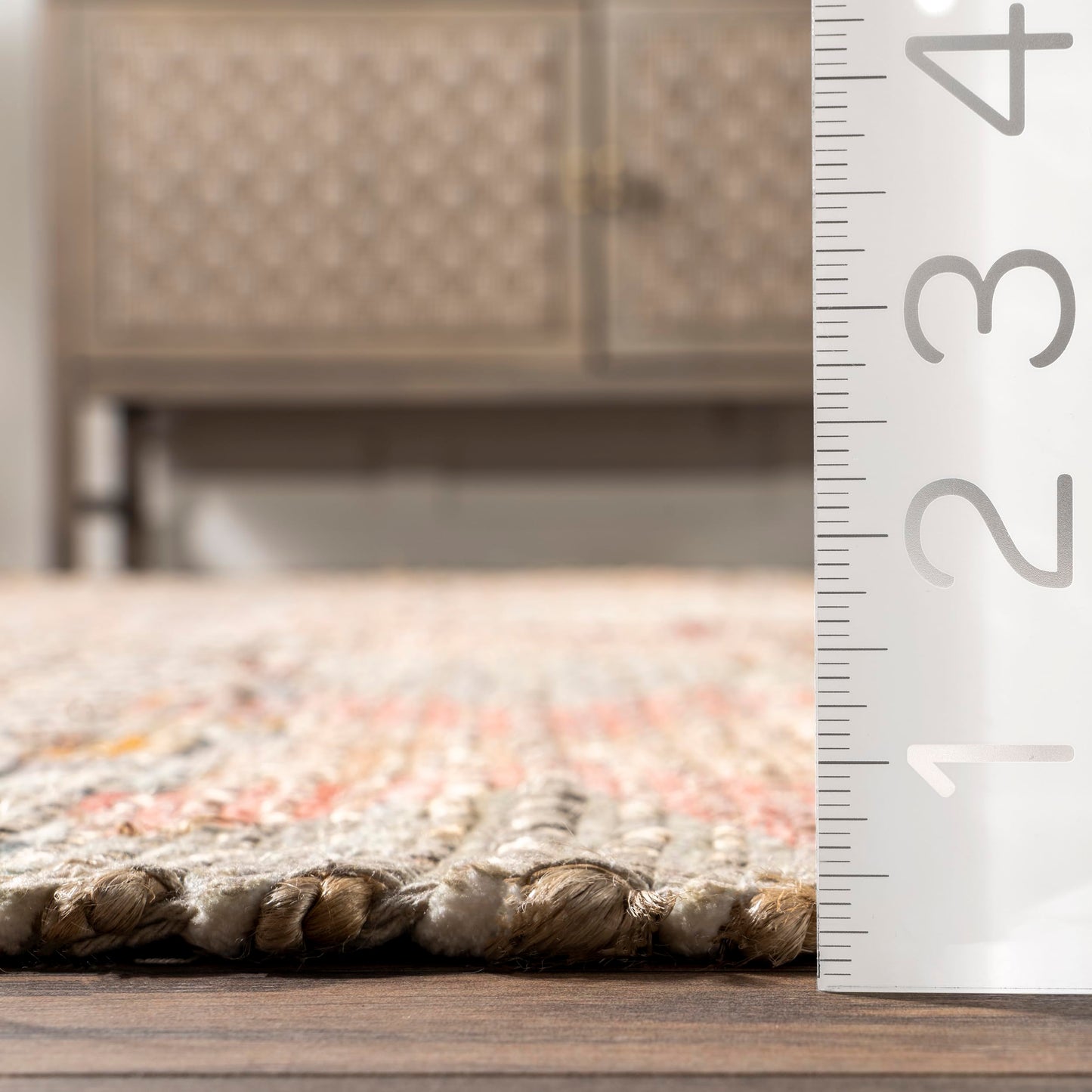 Nuloom Hermina Multicolor/Ivory, 3' x 5', Handmade, Jute, Tribal, Tasseled, Soft and Textured, High Traffic, Stain Resistant, Easy Clean, Durable Runner for Bedroom, Living Room, Dining, Foyer