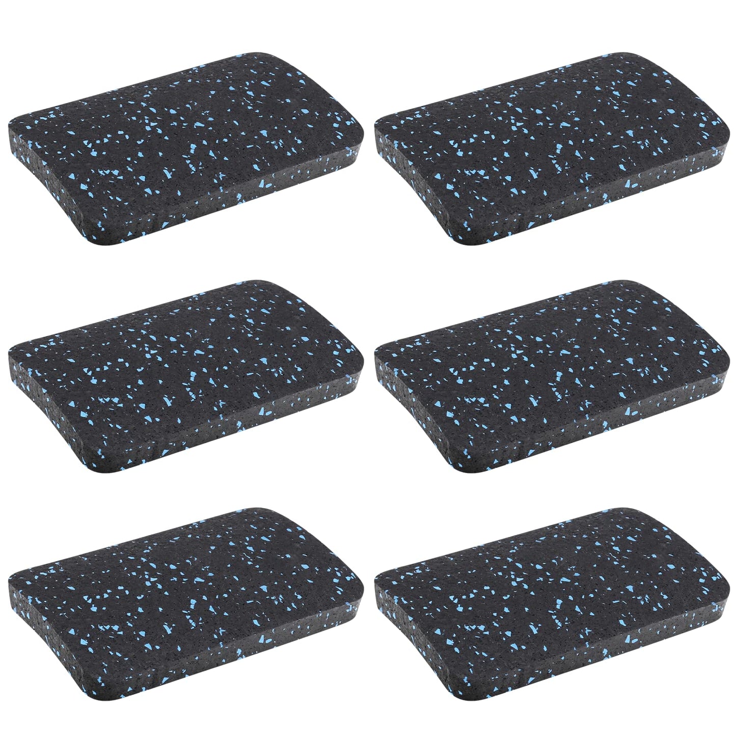 BestXD Exercise Equipment Mat Pads - 6 PCS Non-Slip Rubber Vibration Dampening Pads for Elliptical and Spin Bike - Noise Reduction Mat for Carpet and Tile - 4.7"x3.2"x0.5"