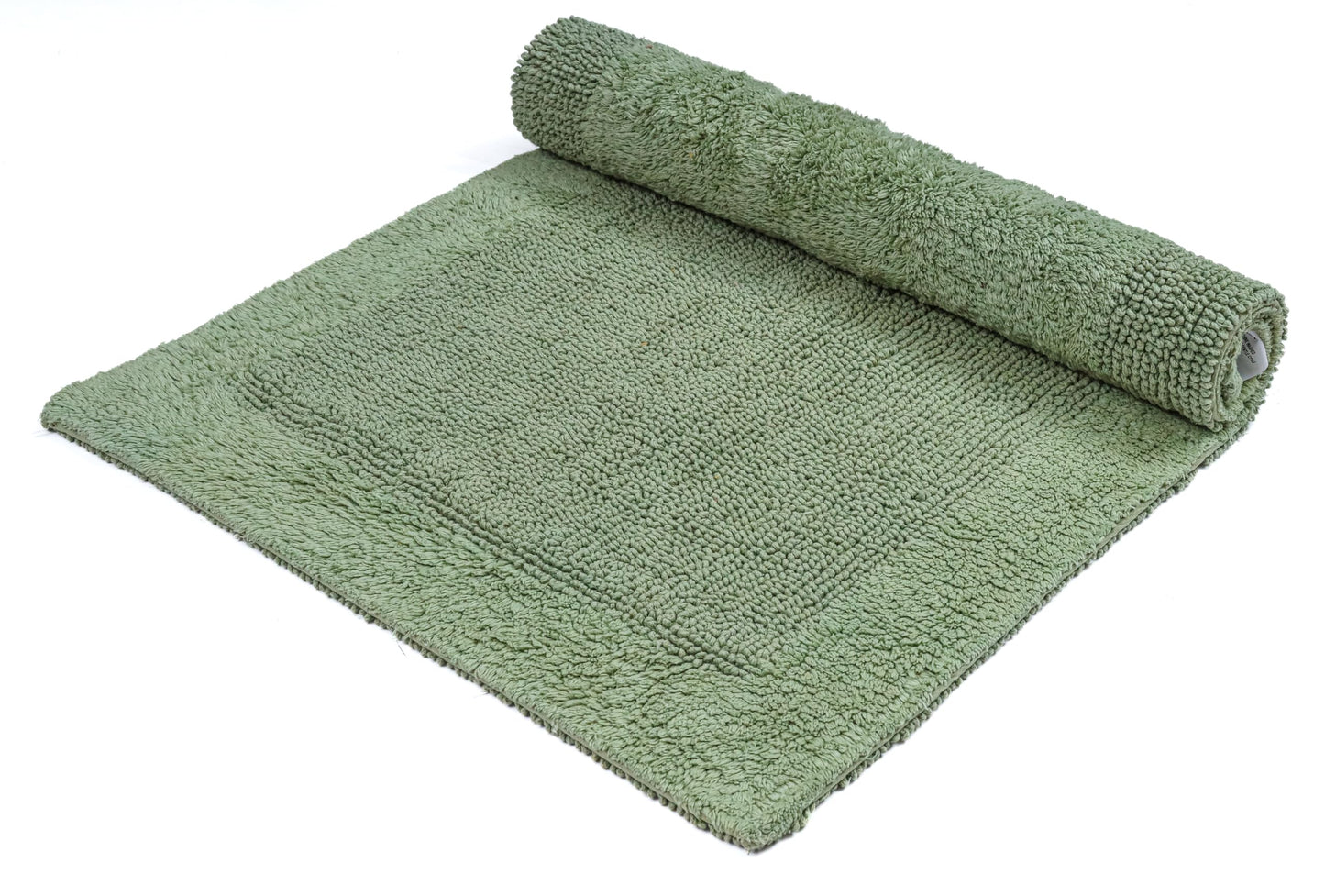 Cotton Reversible Bath Mat 20x32 Inch Sage Green, 100% Cotton Bathroom Rug, Soft Absorbent, Anti Skid, Machine Washable Bathmat for Shower, Tub, Entryway