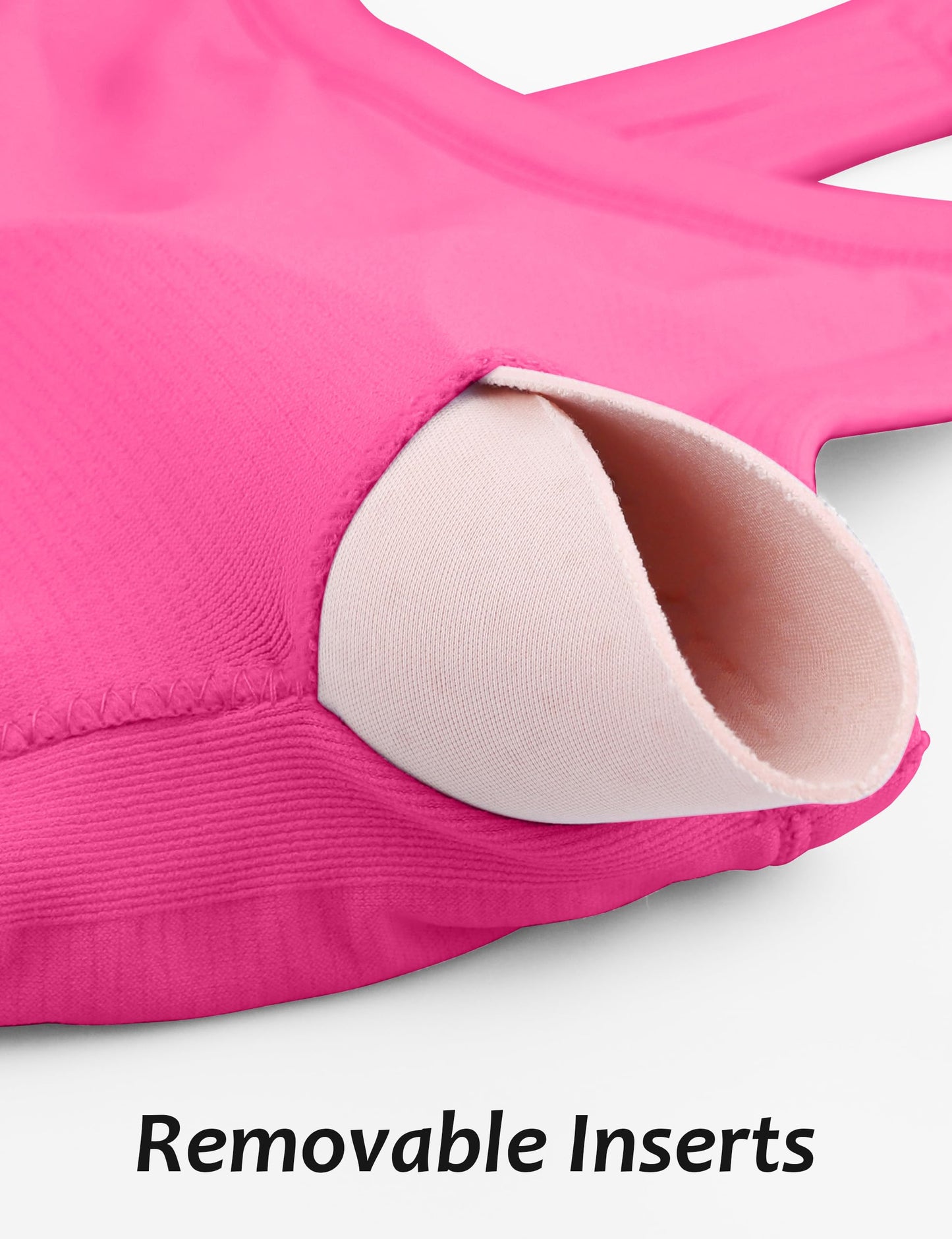 MathCat Workout Tank Tops for Women with Built in Bra, Sleeveless Gym Tops Seamless Racerback Athletic Yoga Shirts Peach Pink