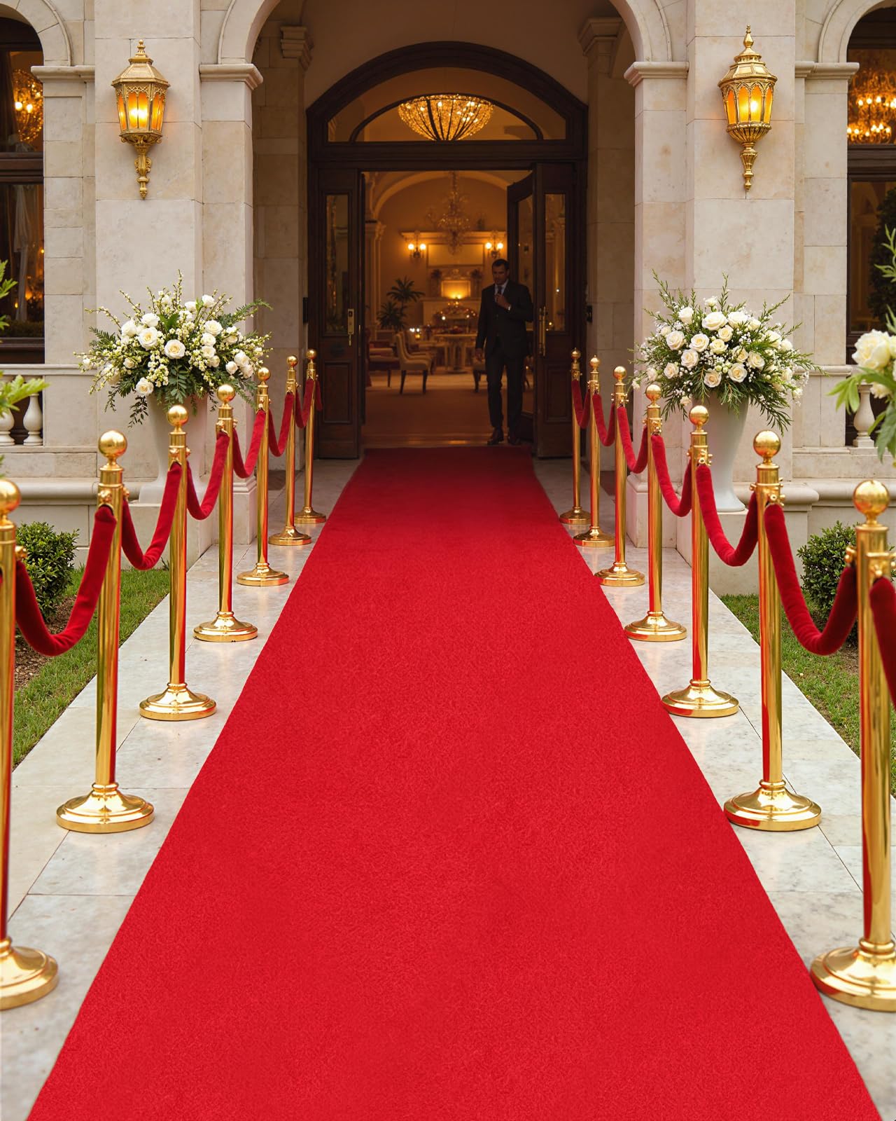 tixpol Red Carpet Runner 4x20 ft, Heavy Duty 450 GSM Thick Wedding Aisle Runner, No Tape Needed Event Red Carpet, Floor Runner for Ceremony, Hollywood, Grand Opening, Awards Night Entrance
