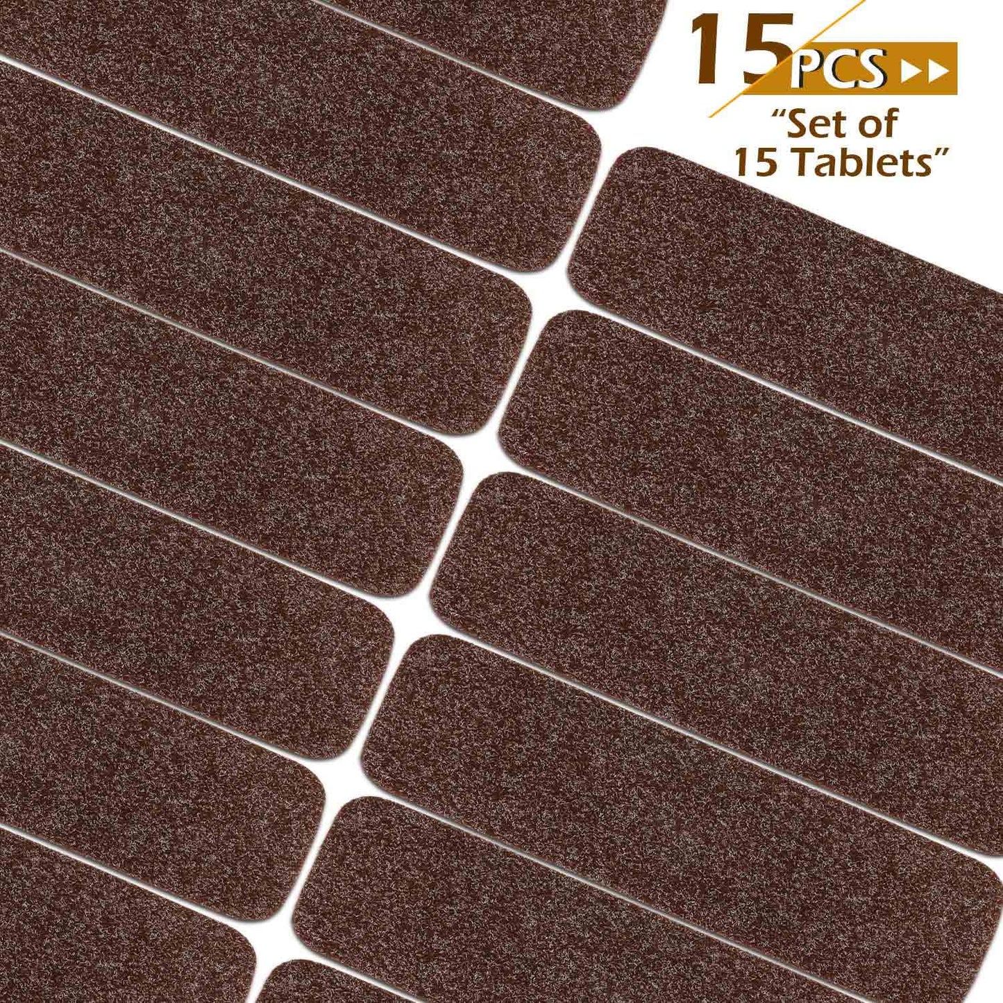 Seloom Upgraded 9" x 36" Stair Treads for Wooden Steps- Carpet Non-Slip with Non Skid Backing Specialized for Indoor Steps, Removable Washable Runners Perfect for Dogs (Brown,15-Pack, Solid)