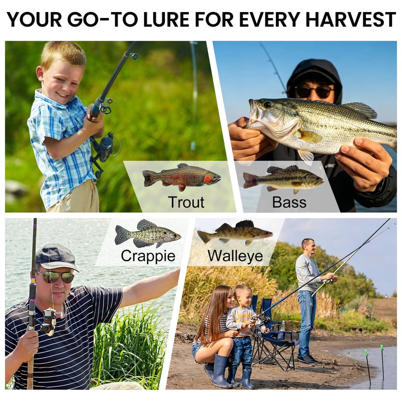 TRUSCEND Duramax Easy Catch TPE Soft Fishing Lures with BKK Hooks, Trembly Sinking and Vibrating Swim for More Bites, Pre-rigged Tear-Resistant Swimbaits for Bass, Trout, Crappie, Freshwater Saltwater