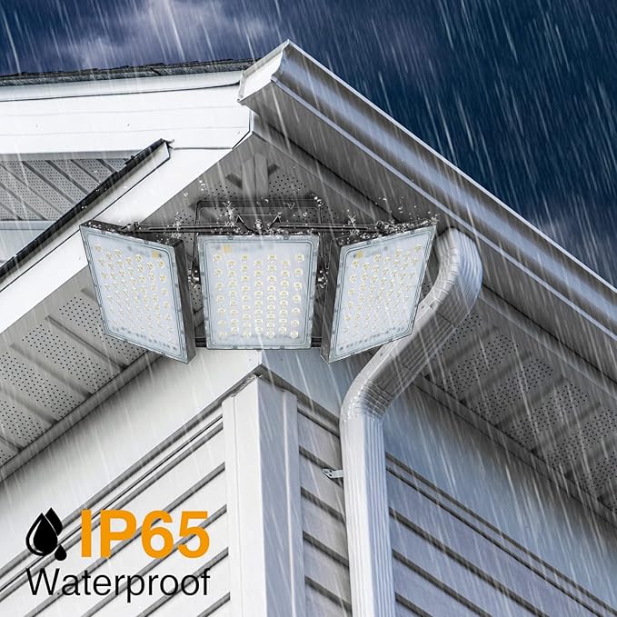 STASUN Flying Series Pro 300W 30000LM LED Flood Light Outdoor, 3000K Warm Soft White, 110V-130V, IP66 Waterproof Exterior Floodlight for Stadium, Arena, Court, Commercial, Backyard, Parking Lot