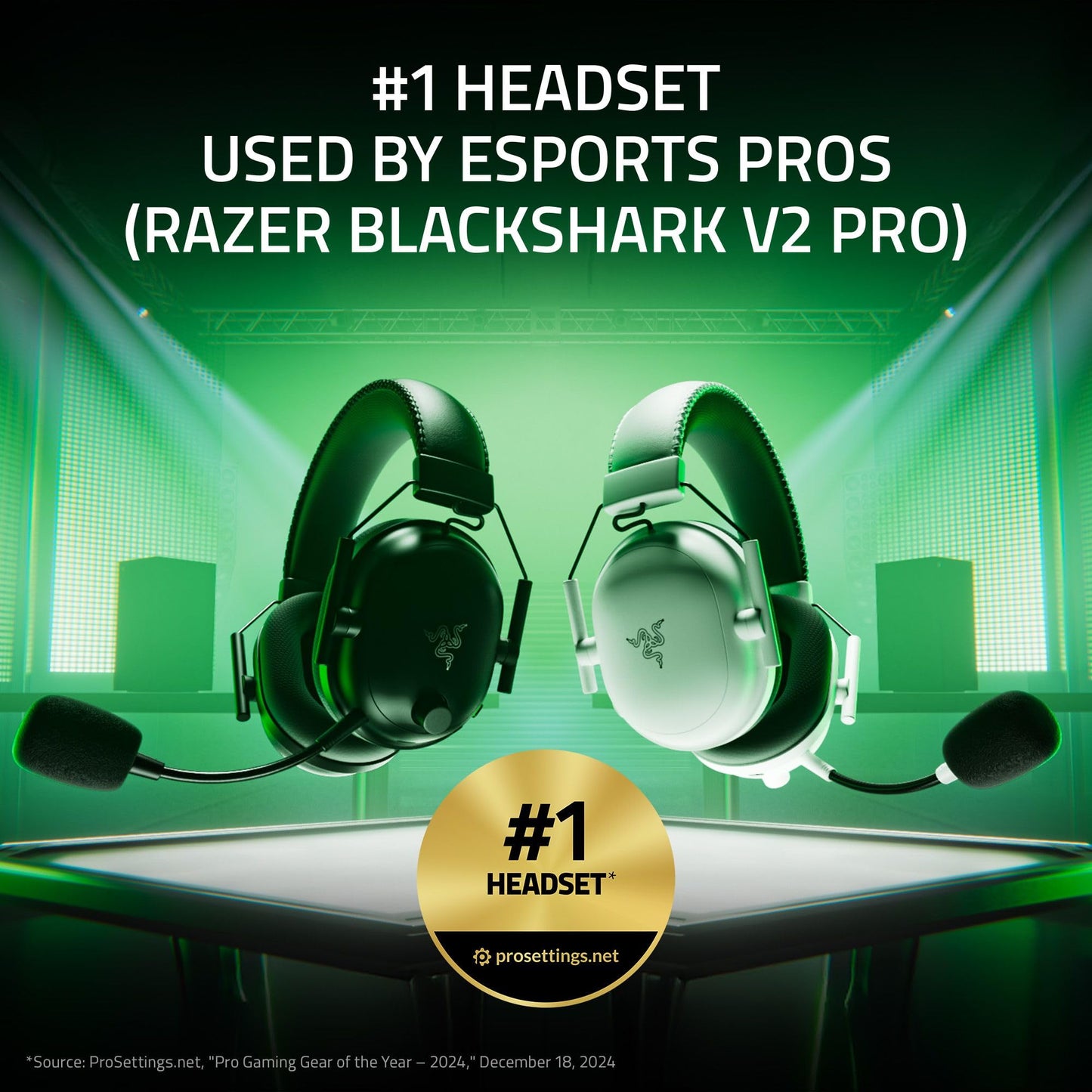 Razer BlackShark V2 Pro Wireless Xbox Gaming Headset: 50mm Drivers - Super Wideband Mic - Noise Isolating Earcups - for Xbox, PS5, Nintendo Switch 2, PC, Mac - Bluetooth, USB-C - 70hr Battery - Black