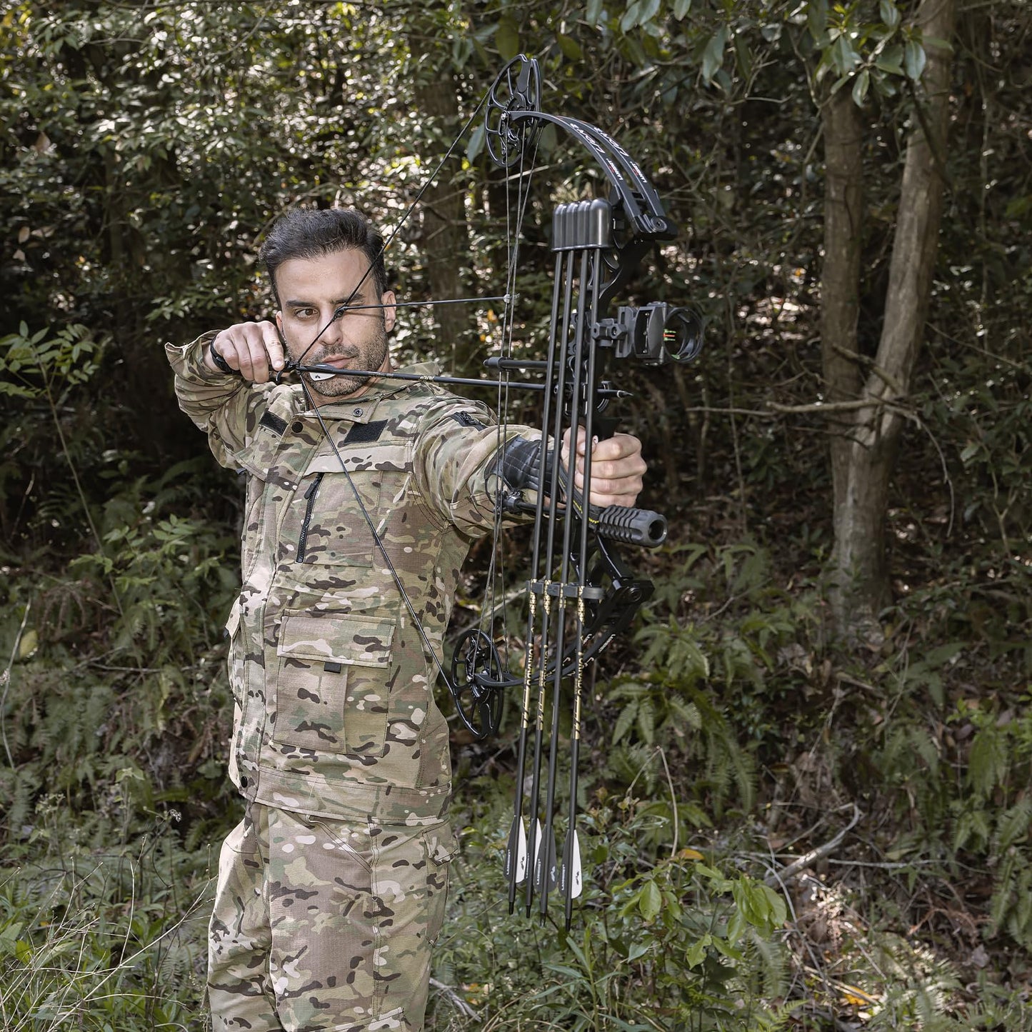 Lanneret Compound Bow and Archery Sets - Right Hand Archery Compound Bows 0-70 lbs Draw Weight Adjustable for Adults and Beginners,25"-31" Draw Length,up to IBO 320 fps,Archery Hunting Bow Set,Camo