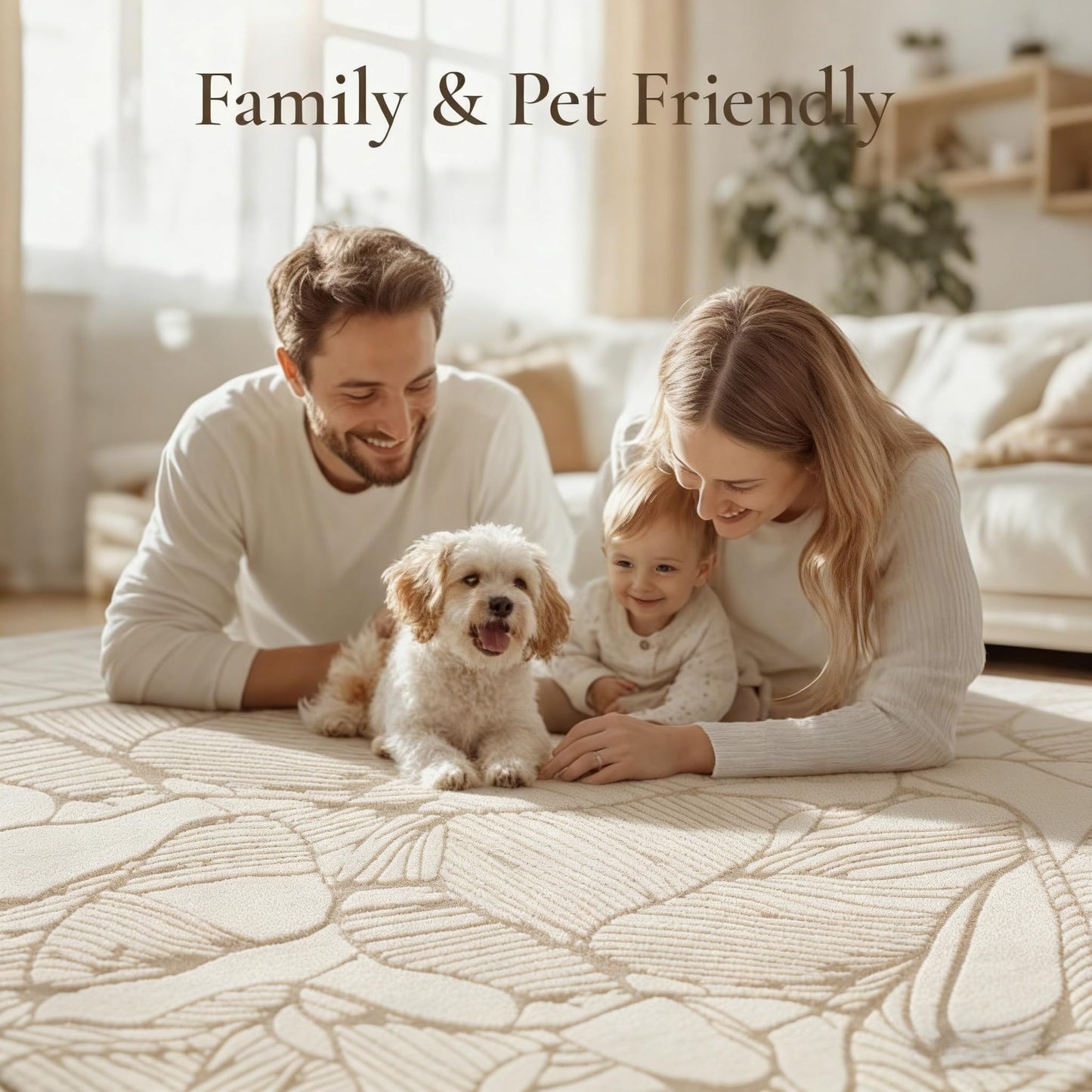 RICKY SERRA 5x7 Area Rug, Machine Washable Living Room Rug - Non-Slip Low Pile Accent Rug for Bedroom, Pet Friendly, Modern Vintage Geometric Design