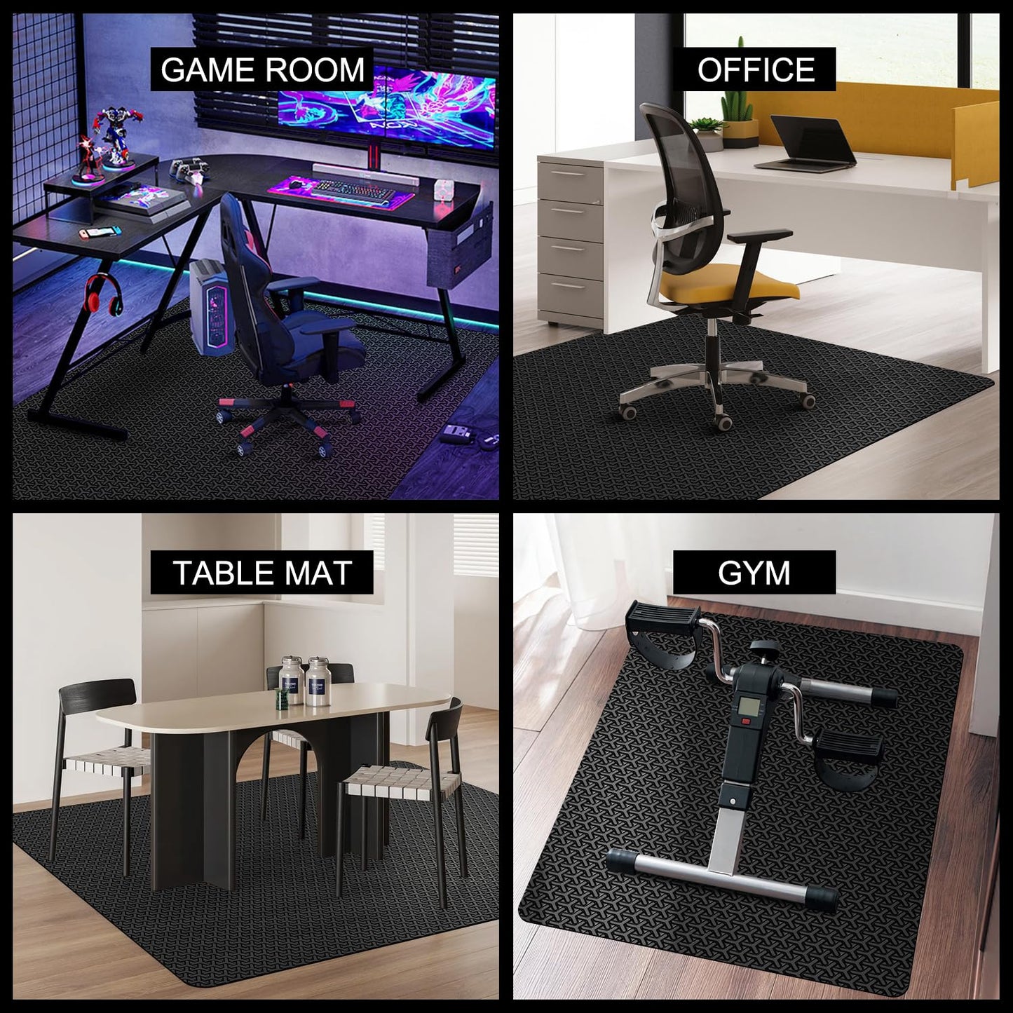 Office Chair Mat for Hard Floor, 60"x75" Large Durable Computer Chair Mat, Unique Y-Shaped Pattern Floor Protector Rug for Rolling Chairs, Anti-Slip Waterproof Desk Floor Mat for Work, Home, Gaming