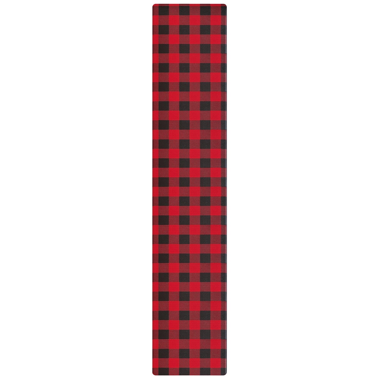 Aoczes Long Kitchen Runner Rug Anti-Fatigue Floor Mat 17.3x94 Inches Black Red Buffalo Plaid Waterproof Non-Slip Comfort Mat for Kitchen, Office, Laundry Room