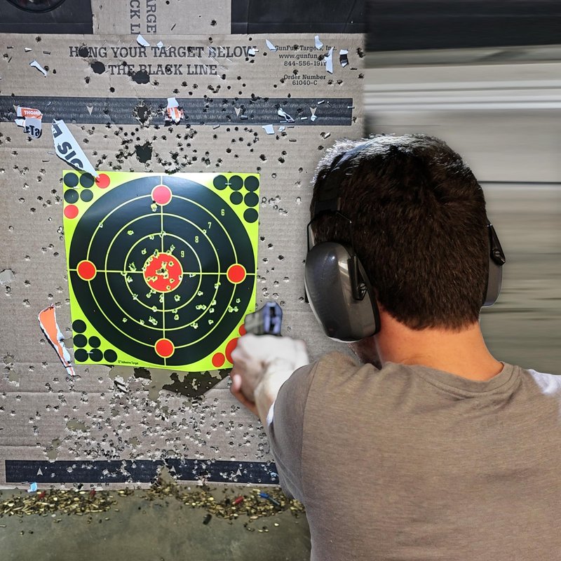 Rsgift 25 Packs Splatter Targets for Shooting,12x18 Inch Adhesive Shooting Targets with Repair Pasters,Reactive Fluorescent Yellow Shooting Targets for Outdoor Indoor Shooting Practice