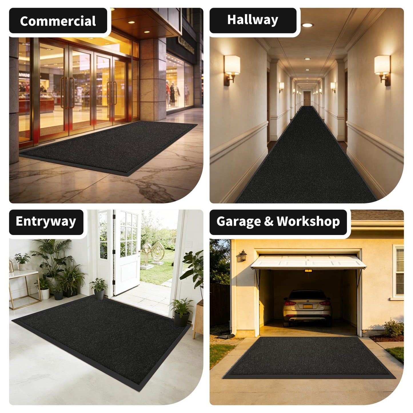 48"x72" Commercial Door Mat for Indoor Outdoor Entryways, Large Heavy Duty Industrial Floor Mat for High Traffic Areas,Non-Slip Rubber Backing