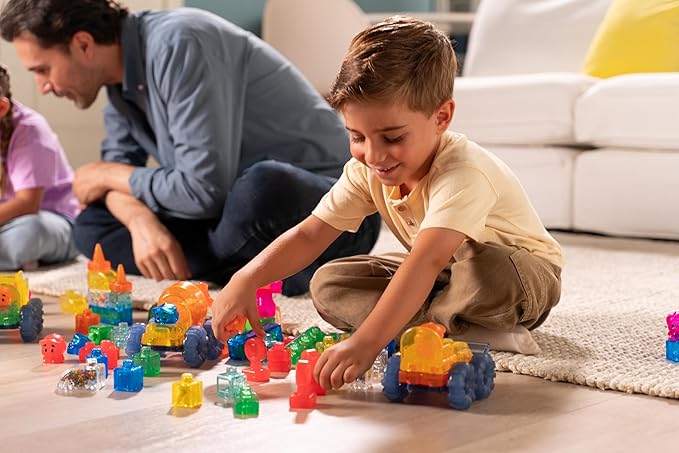 Jelly Blox Construction Site Set | Includes 75 Pieces | Toddler & Preschool Building Blocks Kids Can Squeeze Stretch Squish | MESH ACCREDITED | Safety Tested & Ouch-Free | Sensory Play Toy A