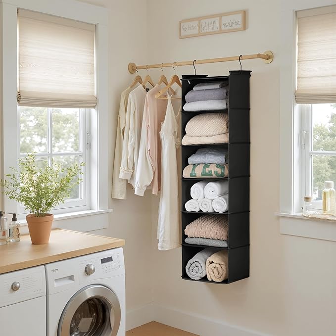 GRANNY SAYS 6 Shelf Hanging Closet Organizers and Storage, Collapsible Closet