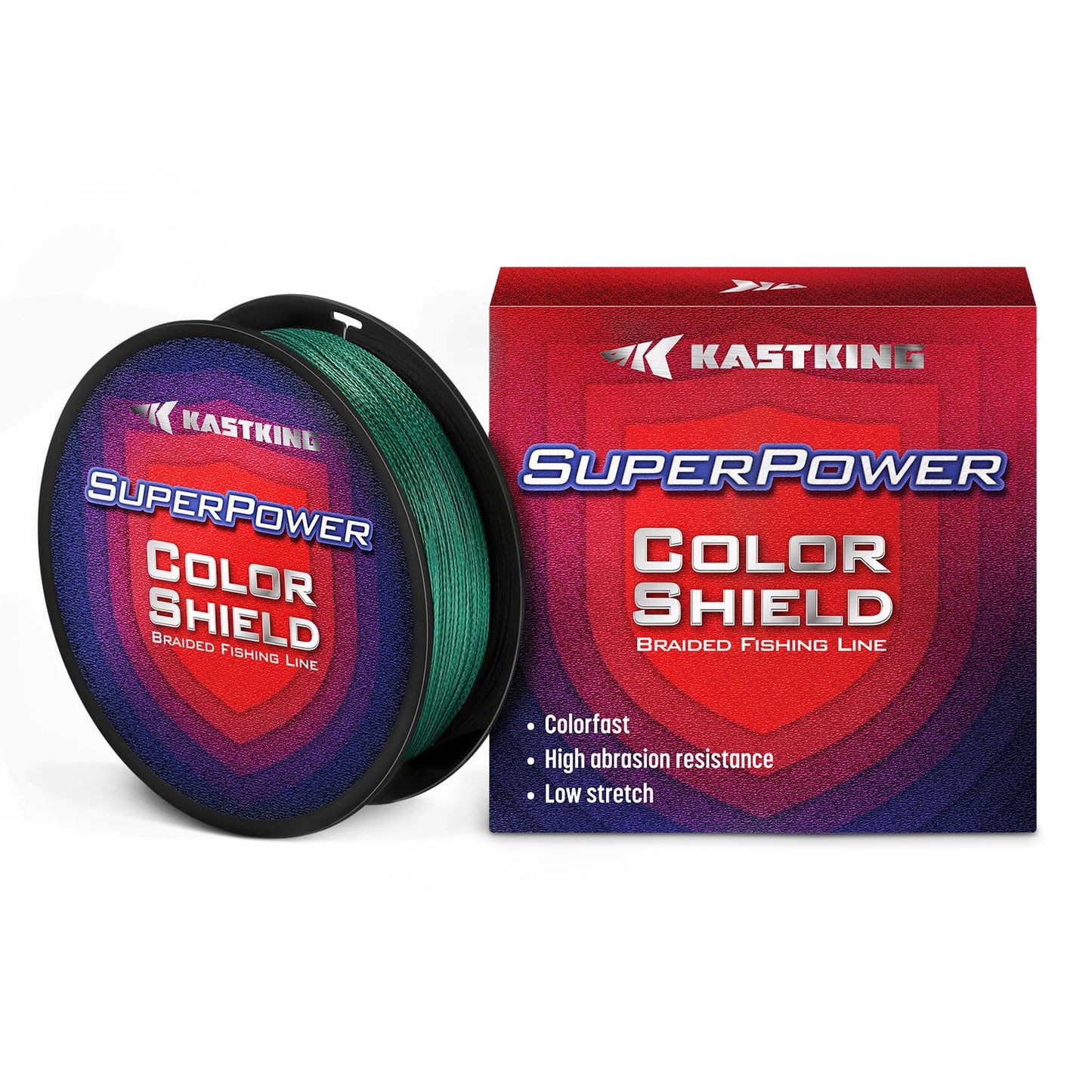 KastKing Superpower ColorShield Braided Fishing Line, Moss Green, 10LB, 500Yards, X4