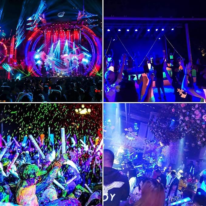 2 Pack 300W LED Black Light,Black Flood Light Outdoor with Plug and Switch, IP66 Waterproof Blacklight Flood Light Neon Glow for Glow Party, Halloween, Fluorescent Poster, Body Paint, Aquarium