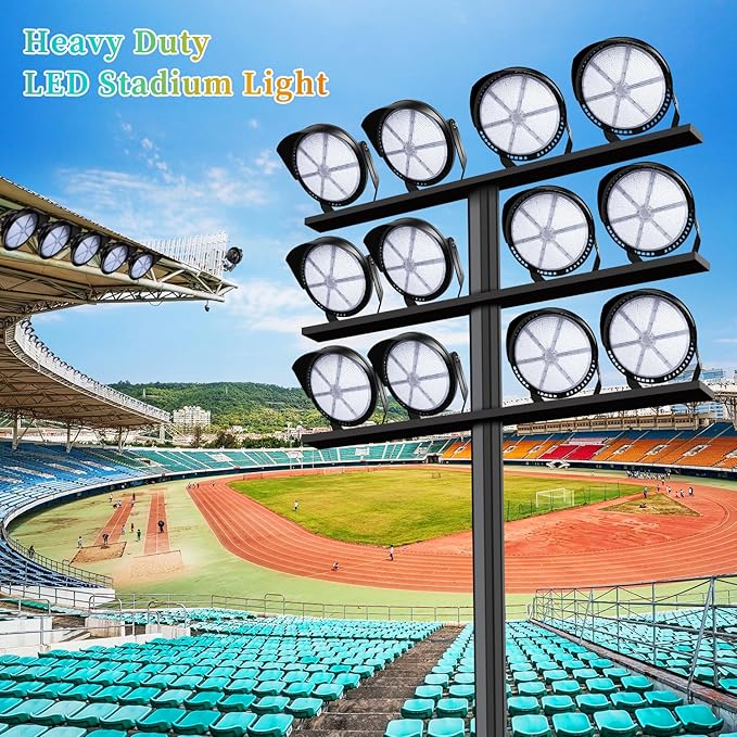 Juyace 800W Led Stadium Flood Light Outdoor Super Bright Commercial Area Lighting 100-277V 5000K Daylight IP65 Waterproof Arena for Sport Fields and Courts