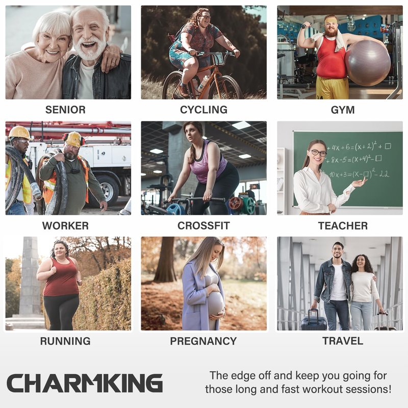 CHARKING Plus Size Compression Socks for Women & Men - Circulation Support 3 Pairs Wide Calf 15-20 mmHg (Black, X-Large)