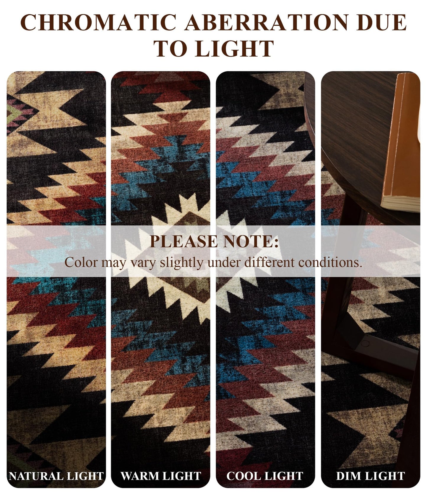 YIHOUSE Rustic Cabin Area Rug 4x6,Machine Washable Lodge Bear Rug,Non-Slip Low Pile Print Pattern Western Aztec Rug for Living Room Bedroom