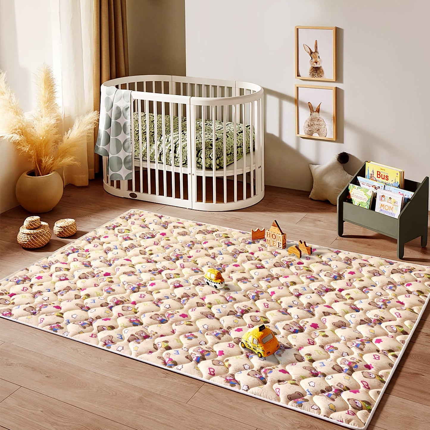 Baby Play Mat - 71" X 59",Premium Thicker Foam One-Piece Machine Washable, Extra Large Anti-Slip Soft Cushioning Foam Playmats for Babies and Toddlers, Foldable Baby Crawling Mat for Playpen