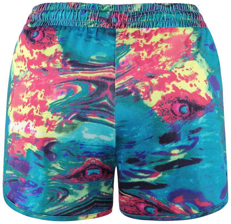 BLEVONH Womens Running Shorts for Women Elastic Waist Yoga Workout Short with Linner Ladies Stylish Print Running Athletic Casual Short Pants 2XL