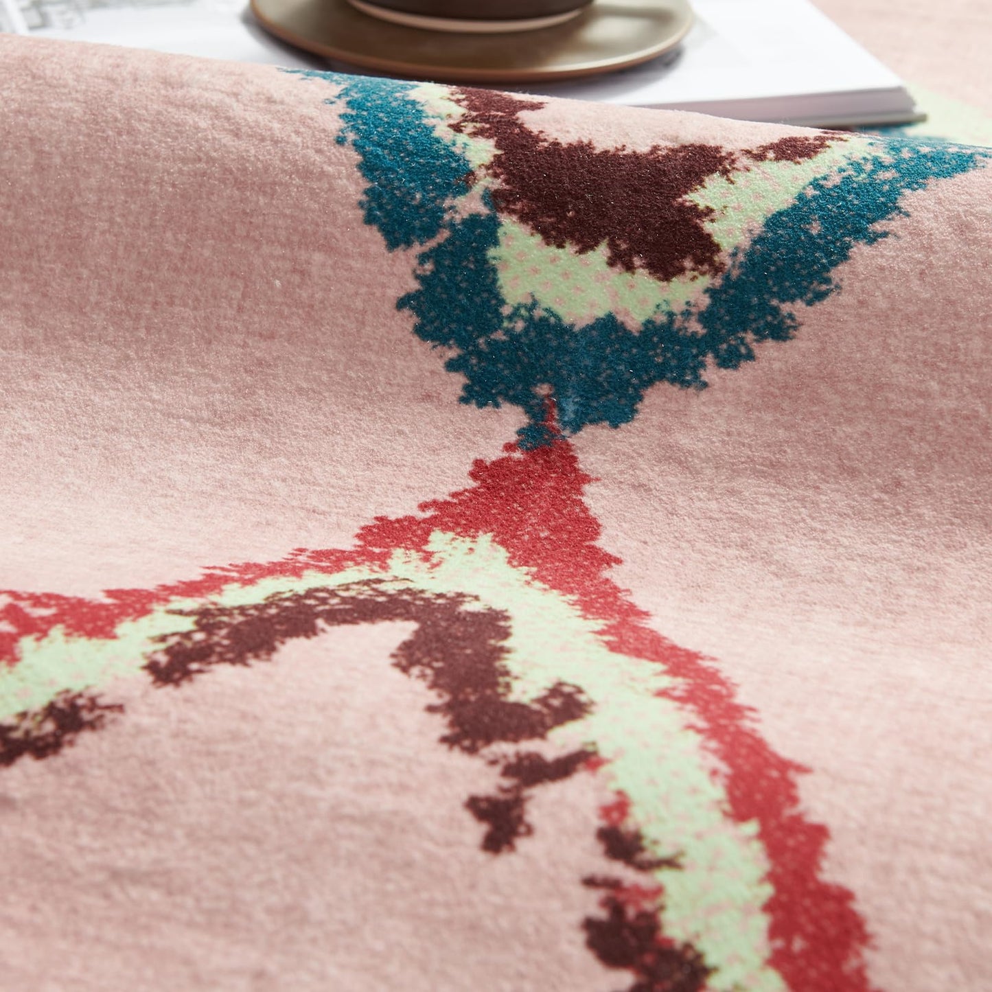 jinchan 2x3 Entryway Rug Pink Washable Modern Boho Rug Geometric Hot Nerd Doormat Soft Low Pile Non Slip Accent Small Mat Lightweight Cozy Throw Carpet for Kitchen Bathroom Laundry Room Study Dorm