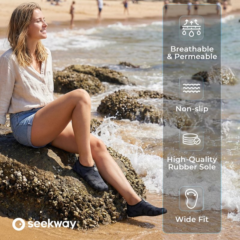 SEEKWAY Water Shoes Barefoot Aqua Socks Quick-Dry Non Slip Shoes for Beach Swim Pool River Boating Surf Women Men Bird SK002(U)