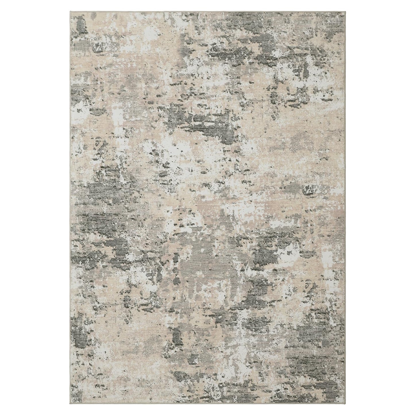 ROYHOME Modern Abstract Area Rug 10x13 Non Slip Non Shedding Rug Low Pile Stain Resistant for Bedroom Living Room,Grey Yellow