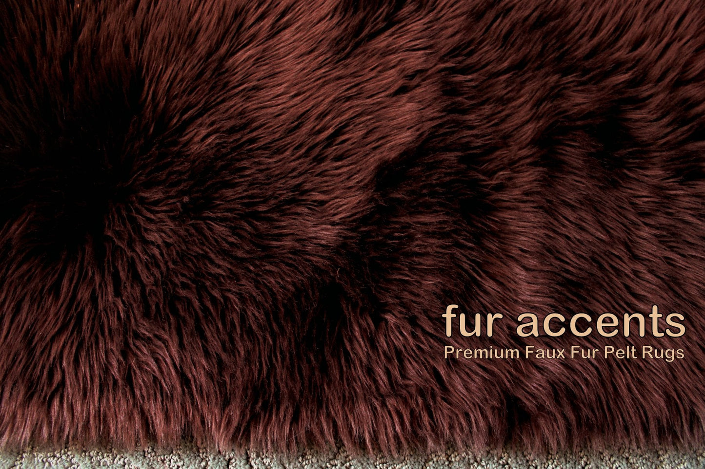 Fur Accents Premium Faux Fur Traditional Buffalo Pelt Rug, American Indian Style, Area Rugs, Brown Bison Hide, Buffalo Hide, Pelt Rug, 60''x80''