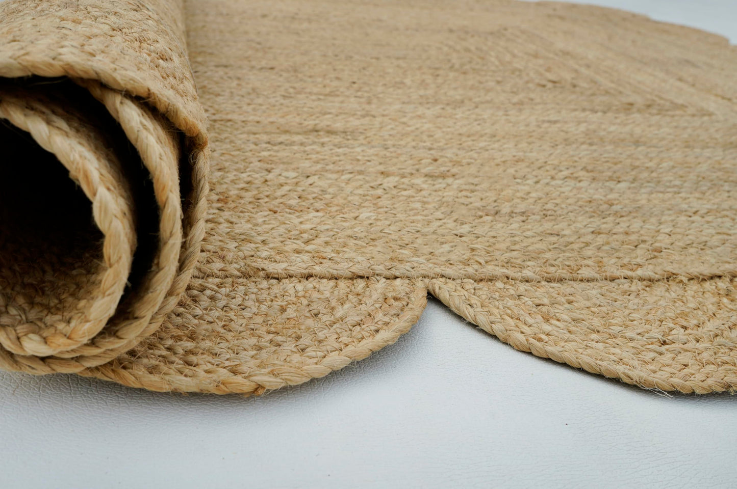 NISGAUR Scallop Jute Rug Natural Fiber Boho Décor Sustainable Rug, Natural/Beige, 3x5 Feet