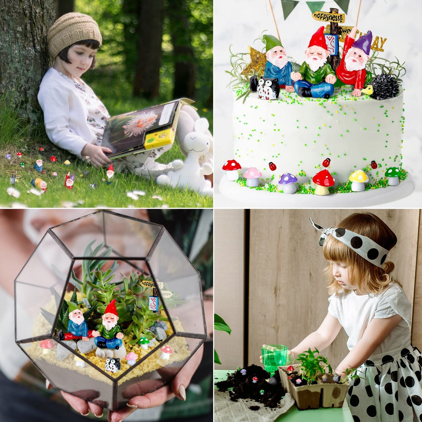 Jetec Gnomes Fairy Resin Statues Miniature Garden Accessories Mini Dwarf Figurine Fairy Miniature Ornament DIY Kit Micro Landscape Ornaments for Outdoor Indoor Patio Yard Lawn Garden (Yoga Gnomes)