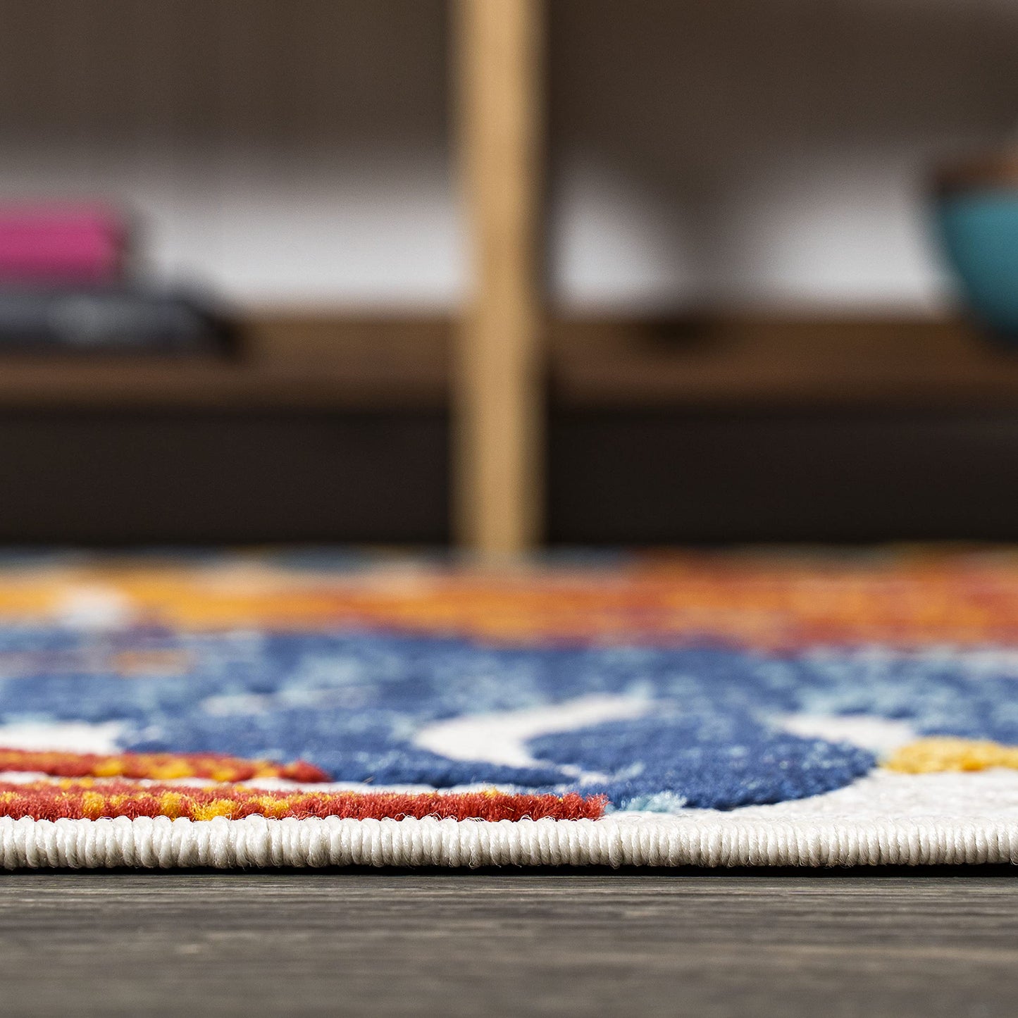 JONATHAN Y Tropics Palm Leaves Indoor Outdoor Square Area Rug 6X6 Cream/Orange, Boho for Backyard, Patio, Porch, Easy-Cleaning, High Traffic, Pet-Friendly, Non-Shedding (AMC100B-6SQ)