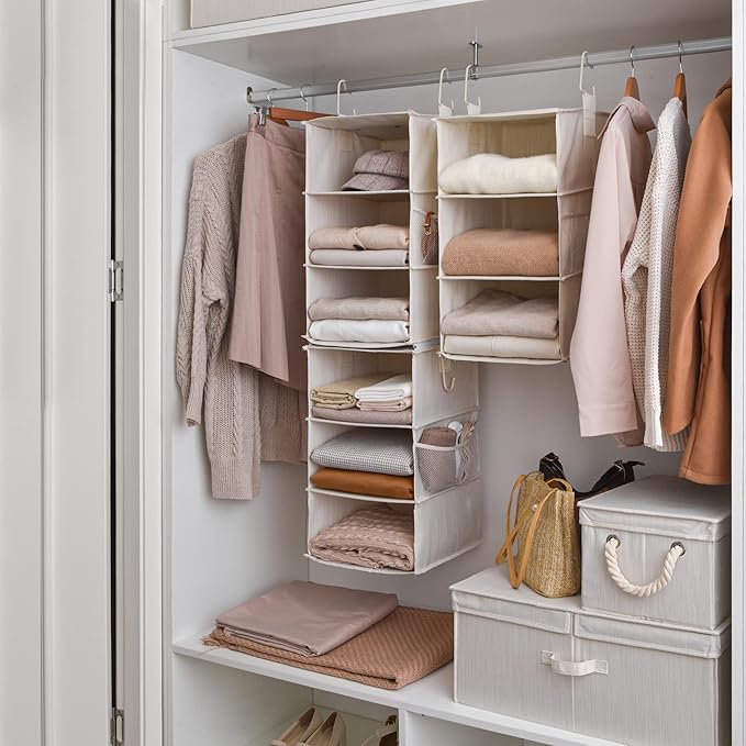StorageWorks 6-Shelf Closet Organizers, Two 3-Shelf Separable Hanging Shelves