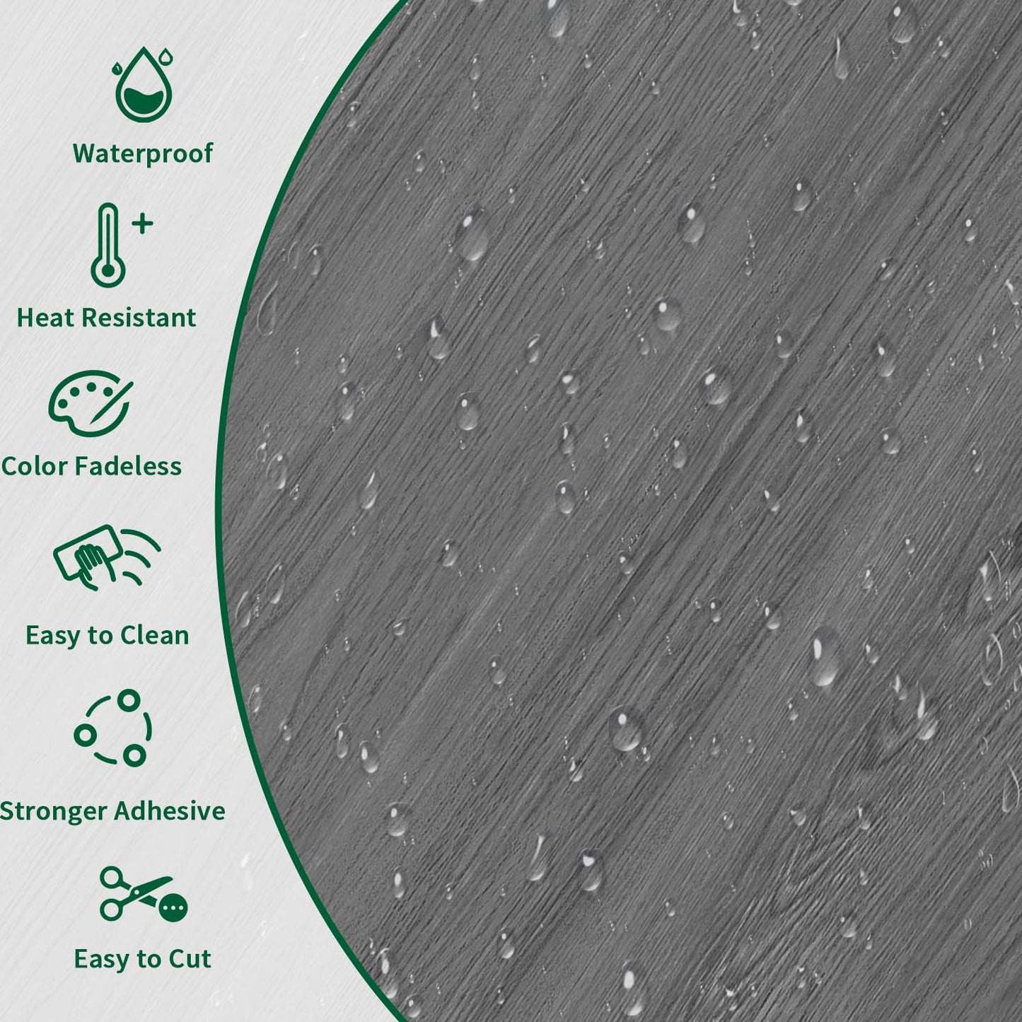 ZRJT Peel and Stick Floor Tile 11.8” x 590” Vinyl Flooring Roll Cover 48.4 Sq.Ft. Waterproof Scratch-Resistant DIY Self-Adhesive PVC Wood Flooring for Renter, Kitchen, Bathroom, RV, Grey