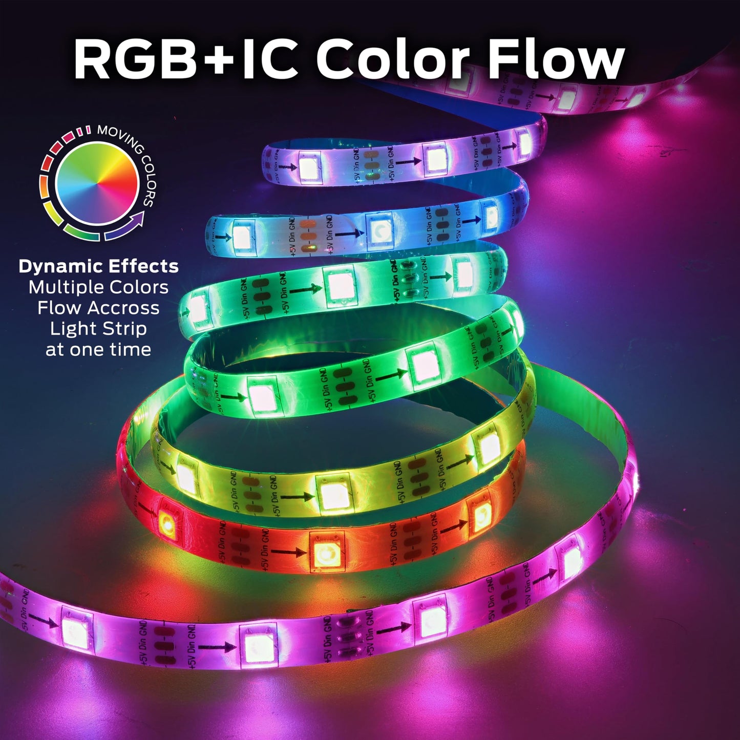 Monster Smart RGB+IC LED Strip Lights 200ft – Sound Reactive Strip Lights for Bedroom, App & Voice Control, RGB Light Strip for Room, Alexa Google Home, Razer Chroma Sync - 1080 RGB+IC LED Lights
